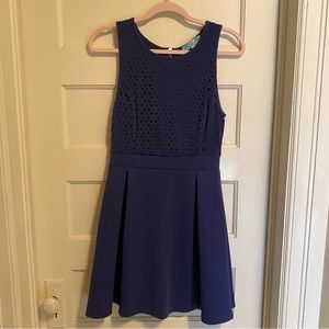 dina be Navy fit and flare dress. Size M.